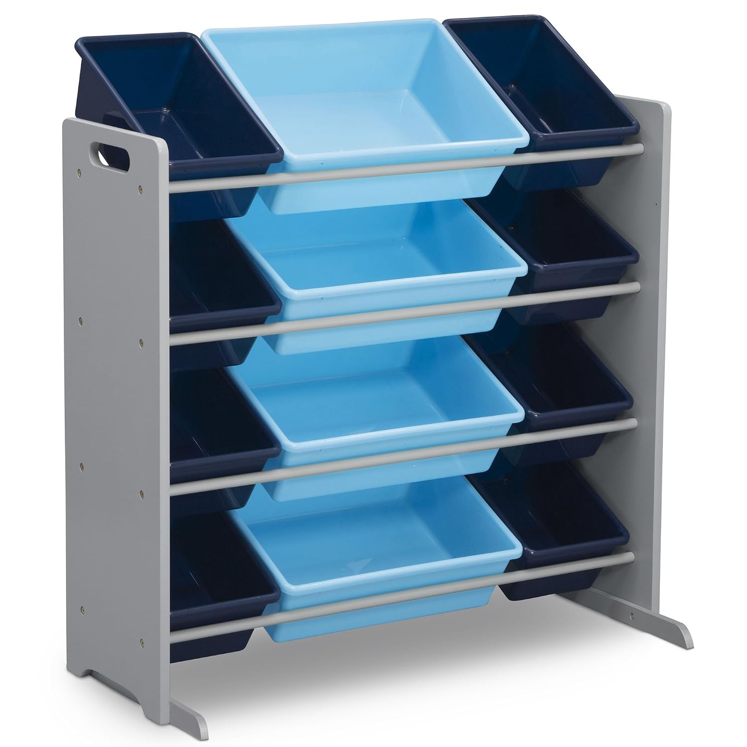 Delta Children Kids Toy Storage Organizer with 12 Bins and MySize Kids Table and 2 Chairs Set, Deep Blue