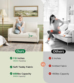 Welzona Loveseat, 51" Small Couch, Teddy Love Seat, Small Loveseat Sofa | Comfy Teddy Fabric, Tool-free Setup, Washable Covers, All-wood Small Sofa Couch for Living Room, Bedroom, Small Spaces, Brown