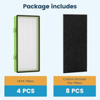 Colorfullife 4 True HEPA + 8 Pre-Filter Aer1 Filter Replacement Compatible With Holmes AER1 Air Purifiers, Replacement Parts # HAPF30AT, HAPF300AH-U4R, HAP242-NUC