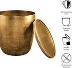 Modway Viora Metal Storage Side End Table in Burnished Brass - Modern Small Accent Table with Removable Lid