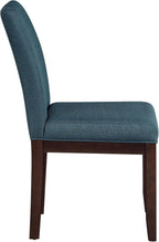 OSP Home Furnishings Dakota Upholstered Parsons Dining Chair with Espresso Finish Wood Legs, Azure Blue Fabric