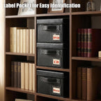 DVD Storage Box 6 Pack, PU Leather DVD Organizer Stackable, Holds 156 DVDs, Disc Organizer for Blu ray CD Video Game, Home Entertainment Media Holder