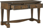 Lexicon Rectangle Wood Sofa Table with 2 Dovetail Drawers, Cherry Veneer Console Table with Antique Bronze Knobs & Sturdy Wood Construction for Elegant Living Room, Entryway, Easy Assembly, Brown