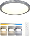 20 Inch Large LED Flush Mount Ceiling Light, 2700K-6500K Dimmable LED Ceiling Light Fixture with Remote, 70W 8900lm Round Modern Ceiling Lamp for Bedroom, Living Room, Hallway (Grey)