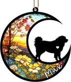 Personalized Dog Memorial, Custom Name Caucasian Shepherd Dog Christmas Ornament with Name, Custom Breeds, Pet Loss Light Catcher, Gifts for Lovers Loss of Pet Sympathy on Mothers Day Christmas