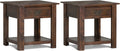 SIMPLIHOME Monroe Solid Acacia 22 inch Wide Square Rustic End Tables in Distressed Charcoal Brown for the Living Room and Bedroom (Set of 2)