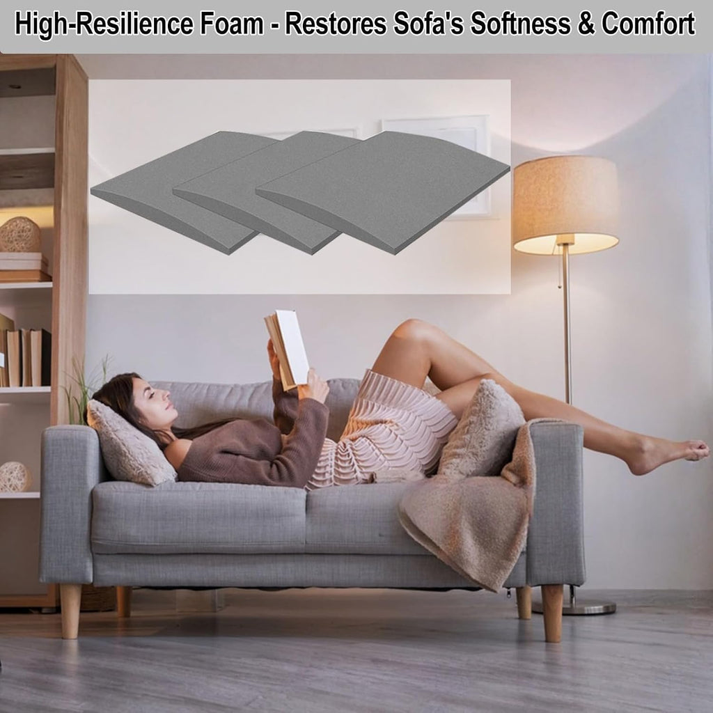 Couch Cushion Support for Sagging Seat, 22"x22"x2.4" Couch Support for sofa | 3 PCS 45D High-Density Curved Foam Sofa Cushion Support for Couches and Sofas, Couch Inserts Saggy Couch