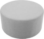 FDP 36" Round Oversized Outdoor Ottoman Featuring Sunbrella Fabric - Weather-Resistant, Fade-Resistant, Fully Assembled Patio Furniture for Backyard or Poolside Seating, 18" H - Canvas Granite