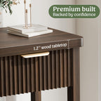 Lulive Fluted Console Table, 51 Inch Entryway Table with 3 Drawers | Scandi farmhouse look with quiet full-extension slides, open lower shelf, profile for hallway, entry, foyer or behind sofa.