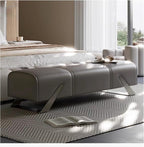 Modern Entryway Bench, Bedroom, Upholstered End of Bed, Soft Indoor, Solid Wood for Foyer Entryway(Gris,180 * 45 * 42 cm)