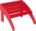 WestinTrends Outdoor Patio Adirondack Ottoman Foot Rest, All Weather Poly Lumber Foot Stool for Adirondack Chair, Widely Used for Outside Porch Pool Lawn Backyard, Red