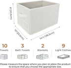 GRANNY SAYS Closet Organizer Bins with Label Holder, Fabric Storage Baskets, Foldable Storage Bins for Living Room, Decorative Storage Containers Organizing, Pearl White, 3-Pack