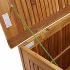 Gecheer Wooden Storage Box, Garden Storage Bench with Water-Resistant Bag, 60x50x58 cm Solid Acacia Wood Organizer for Outdoor Indoor Use