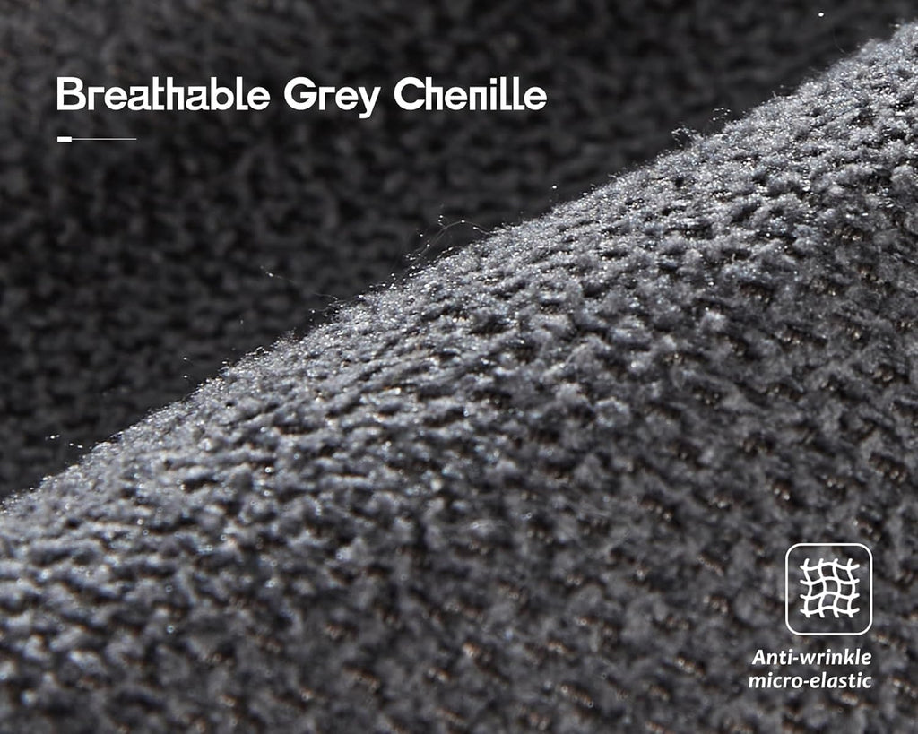 AMERLIFE Upholstered Storage Ottoman Footrest, Charcoal Grey | Storage Ottoman Footrest, Hidden Storage Compartment, Soft Upholstered Comfort