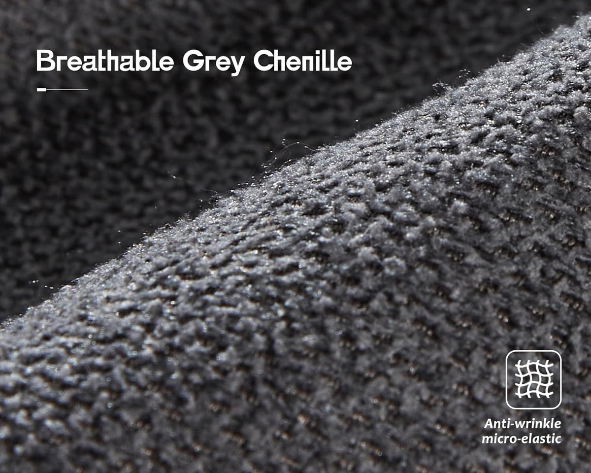 AMERLIFE Upholstered Storage Ottoman Footrest, Charcoal Grey | Storage Ottoman Footrest, Hidden Storage Compartment, Soft Upholstered Comfort