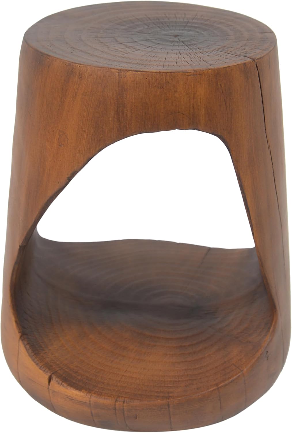 Merax Hollow MGO Accent Side Table, Unique Modern End Table with Wide Pedestal & Tabletop, Small Drink Tables for Living Room, Bedroom Night Stand Bedside Table, No Assembly Required, Brown