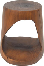 Merax Hollow MGO Accent Side Table, Unique Modern End Table with Wide Pedestal & Tabletop, Small Drink Tables for Living Room, Bedroom Night Stand Bedside Table, No Assembly Required, Brown