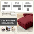108.27" Modular Sectional Sofa, 4 Seat L Shaped Couch with Chaise | Deep Seat Cloud Couch With Soft Chenille Fabric, Reversible Chaise Modular Design Spacious Comfort for Home, Apartment, Dorm