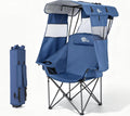 Bolosy Oversized Camping Chair with Canopy Beach Chair with Sun Shade | Folding Lawn Chair with Shade, Portable Canopy Chair for Camping, Beach, Picnics, Fishing, Sports, Support 400lbs, Blue