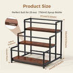 Coffee Syrup Rack Organizer, 3 Tier 12 Bottles Holder Stand for Coffee Bar | Coffee Syrup Liquor Bottle Display Shelf Bar Shelf Stand Countertop Rack for Syrup, Wine, Spice