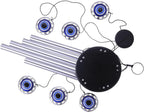 Blue Evil Eye Amulet Wind Chimes Outdoor Hanging Decor, Mobile Evil Eye Blessing Windcatcher, Evil Eye Wind Bells, Blue Evil Eye Wind Chimes for Home, Gift for Mom, Balcony, Patio, Garden Decoration