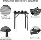 Anbte 2ft Folding Camping Grill Table Max 29.5", 3 Adjustable Height, Black | Heat-Resistant Mesh Tabletop, Waterproof, Portable Metal Grill Table, Lightweight, For Camp Cooking BBQ Outdoor, 23" X 16"