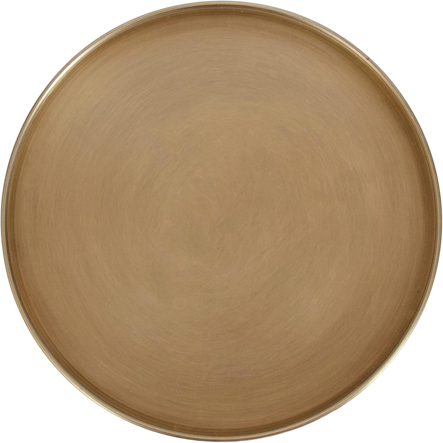 Kate and Laurel Tira Elegant Round Drink Table, 10 x 22, Antique Brass and Black, Vintage Glam Circle Martini Table for Use as a Small Bedroom Nightstand or Living Room Plant Stand Option