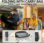 3 Person Camping Chair for Adults Folding Double Camping Chair Oversized Heavy Duty Camping Loveseat with Cup Holders & Carry Bag, Portable Outdoor Lawn Chair for Camping, Beach, Backyard Black & Grey
