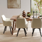 Furniliving Swivel Dining Chairs Set of 2, 360° Swivel Dining Room Chairs with Mental Legs, Mid Century Modern Kitchen Dining Room Chairs with Arms & Thickened Cushions for Kitchen, Velvet, Beige
