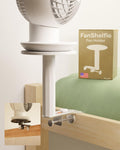 Smallish FanShelfie Adjustable Fan Holder for Dorm Room - White | Bunk & Lofted Bed, College Essentials Boys & Girls, Patented Height & Distance Design, Compatible with Popular Dorm Fans