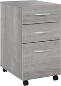 Bush Business Furniture Studio C 3 Drawer Mobile File Cabinet in Platinum Gray | Assembled Office Storage Unit for Home or Commercial Spaces