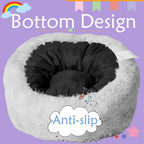 Fluffy Bean Bag Chair for Kids, with Plush Faux Fur Cover, 2.5FT Memory Foam Bean Bag Chairs for Teens & Kids, Ultra Soft Sofa for Living Room/Bedroom/Dorm,Grey