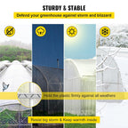 VEVOR Greenhouse Spring Wire and Lock Channel 40 Packs, 6.56 ft PE Coated Aluminum Alloy Bundle Kit, Silver Plastic Poly Film or Shade Cloth Attachment w/Screws