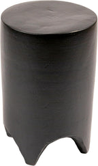 Creative Co-Op Hand-Carved Wood Side Table, Black Finish