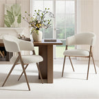 COLAMY Dining Chairs Set of 4, Modern Upholstered Dining Room Kitchen Chairs with Iron Legs, Open Back and Padded Seat, for Living Room/Restaurant/Cafe, Beige