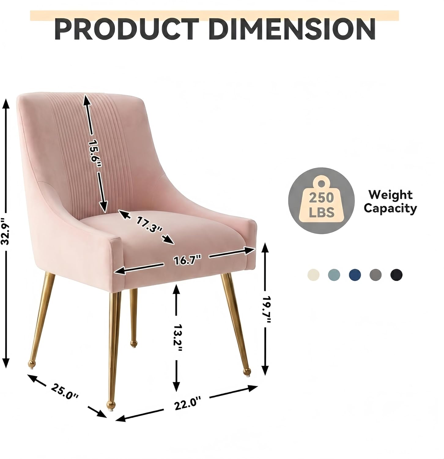 Modern Dining Chairs, Velvet Upholstered Dining Room Chairs with Gold Legs,Tufted Accent Chair Set of 8 for Reception Room Living Room Study Room(Pink)