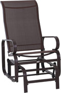 Outsunny Outdoor Glider Chair, Smooth Gliding Mechanism, Brown | Gliders for Outside Patio, Lightweight Construction, Backyard