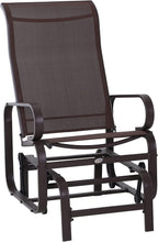 Outsunny Outdoor Glider Chair, Smooth Gliding Mechanism, Brown | Gliders for Outside Patio, Lightweight Construction, Backyard