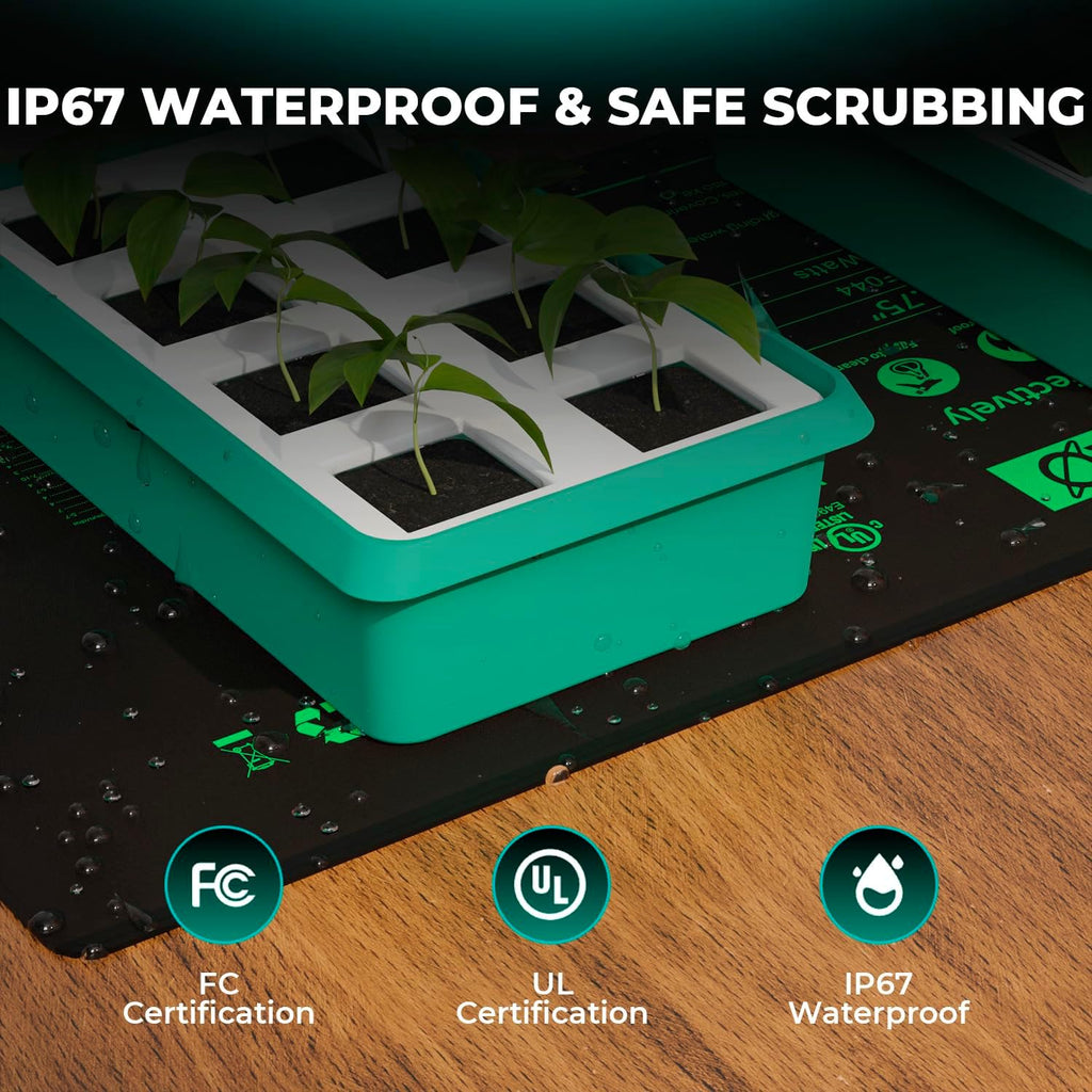 MARS HYDRO 10''x 20.75'' Seedling Heat Mat with Thermostat Heating Pad IP67 Waterproof, Easy to Clean, for Seedling, Germination, Clone, Reptile