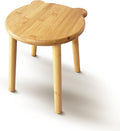 9.8 in Small Wooden Stool, Non-Slip Small Round Stool, Portable and Sturdy, Suitable for Footstools in Bedroom, Bathroom, Kitchen (L)