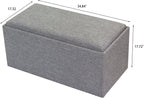 Adeco 35 Inches Storage Ottoman Bench, Non-Folding End of Bed Foot Rest Stools Ottoman with Thicker Foam Padded Seat, Upholstered Storage Chest for Living Room, Entryway, Bedroom