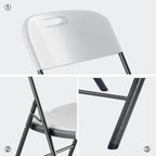 VECELO Folding Card Table Square and Chairs Set, Collapsible Legs & Portable for Indoor/Outdoor, Picnic, 5 Piece, White