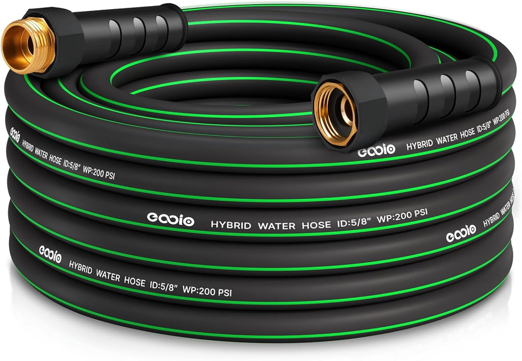 Heavy Duty Garden Hose 35ft, NON-EXPANDABLE Flexible Water Hose, Kink Resistant Lightweight Hybrid Hose, Leakproof Hose Male to Female Fittings