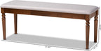 Baxton Studio Giovanni Modern and Contemporary Grey Fabric Upholstered and Walnut Brown Finished Wood Dining Bench