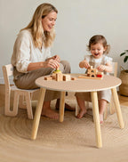 ROBUD Wooden Toddler Table and Chair Set, 2 Height Adjustable Toddler Chair Ages 3-8, Kids Desk for Classroom/Daycare/Home, Children Multi-Activity Table, WG425