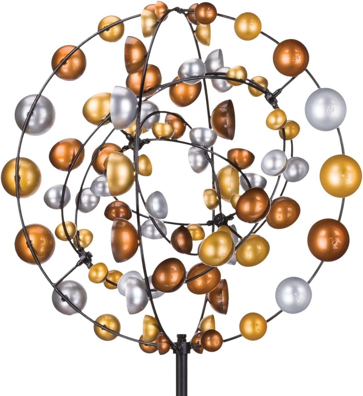 Regal Art & Gift Gyroscope Wind Spinner – Metal Yard Decorations Outdoor | Kinetic Garden Spinner for Lawn, Pathway, or Flower Bed | Weather-Resistant Outdoor Sculpture - 86 Inch