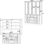 71" Tall Kitchen Pantry Storage Cabinet with 4 Foldable Doors, Freestanding Large Cupboard with Power Outlet, Adjustable Shelves and Wine Racks for Dining Room, Kitchen, Blue