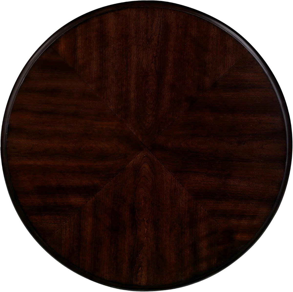 P PURLOVE 22'' Two Tone Round End Table with Shelf for Living Room, Solid Wood Frame, Easy Assemble (Beige and Espresso)