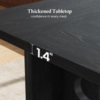Dining Table for 4 People, Rectangle Kitchen Table with Elegant Design Legs, Modern Dining Room Tables for Small Space, Easy to Assemble, Pretty Sturdy, Heavy Duty (Black)