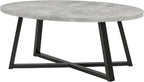 Roundhill Furniture Modern Harmony 3-Piece Wood Oval Coffee Table Set, Gray